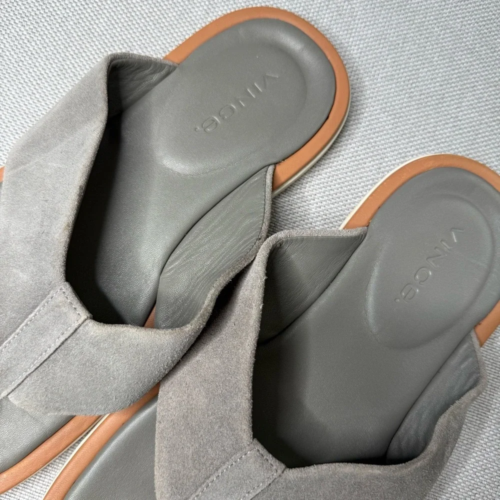 Vince ​Dean Men's Thong Toe Smoke Suede Sandals Size 9‎ 42.5